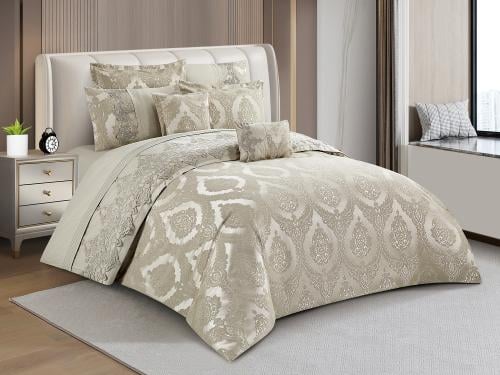 مفرش DIVA نفاس مفرد ونص 4 قطع - زيتي