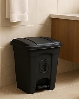 Trash Can, Waste Bin, Garbage Pail, Kitchen and Outdoor Garden Large Size with Pedal Door Opener Garbage Waste 20 L