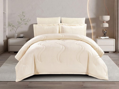 مفرش SILVA شتوي مخمل مزدوج 6 قطع - سكري